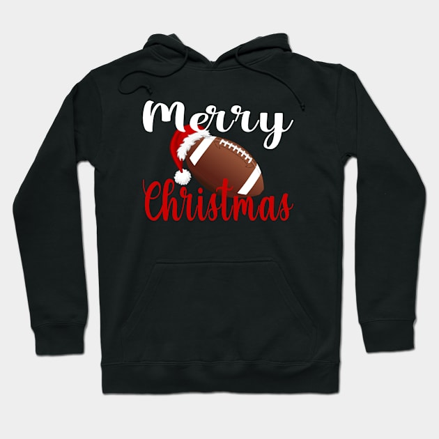 Funny Christmas Xmas Football Lover Player Gift Hoodie by ExprezzDesigns
